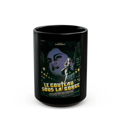 A KNIFE UNDER THE THROAT 1986 Movie Poster - Black Coffee Mug-15oz-Go Mug Yourself