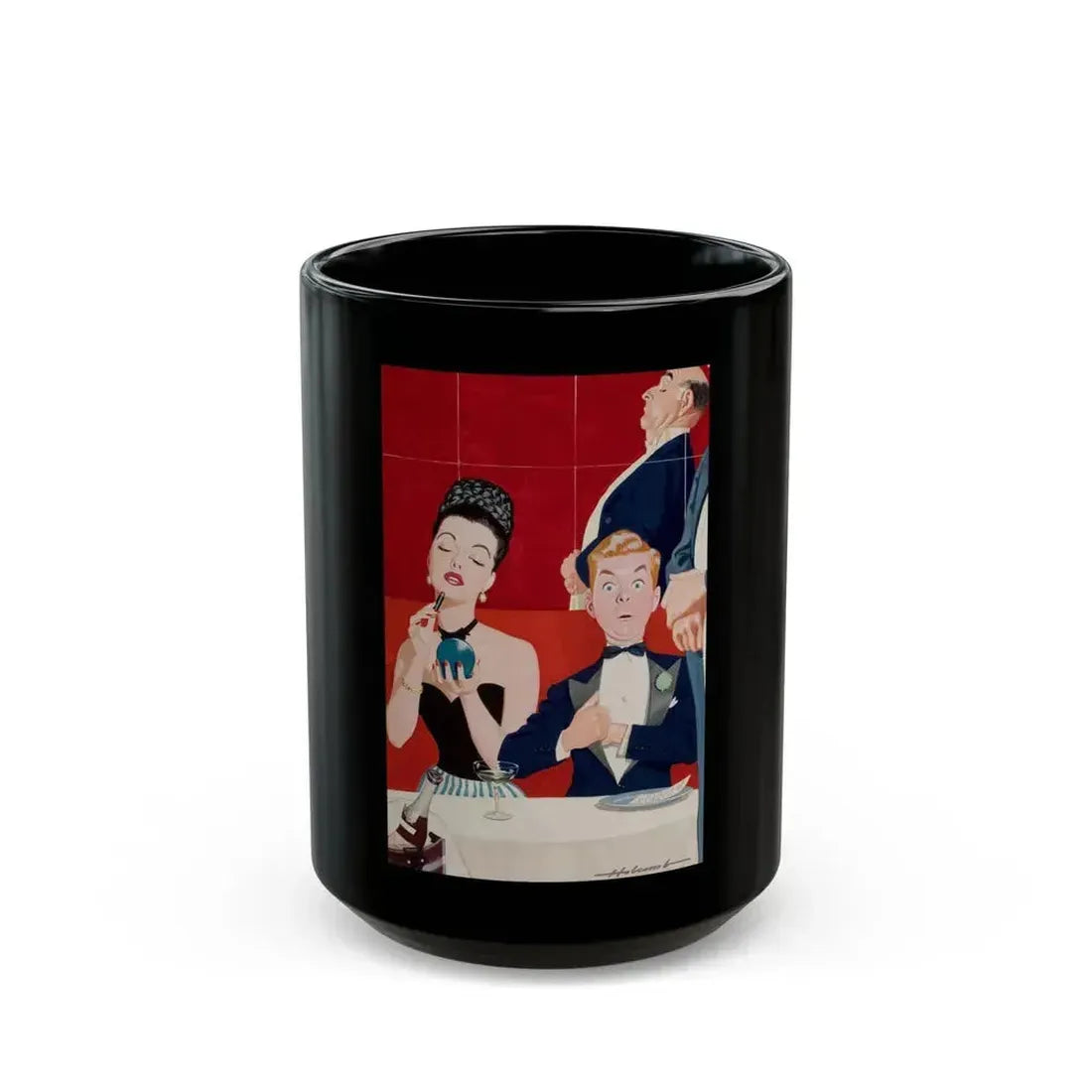 A Large Bill, magazine story illustration - Black Coffee Mug 15oz - Go Mug Yourself