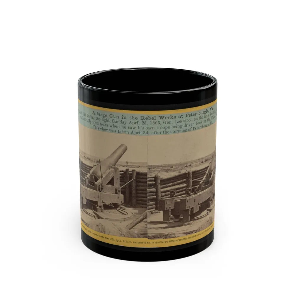 A Large Gun In The Rebel Works At Petersburgh (I.E. Petersburg), Va. (U.S. Civil War) Black Coffee Mug-11oz-Go Mug Yourself