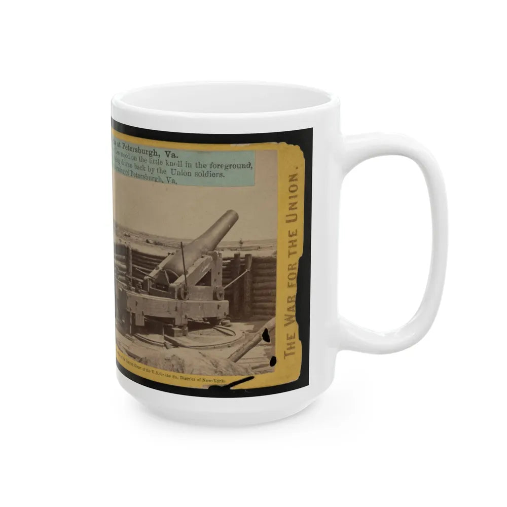 A Large Gun In The Rebel Works At Petersburgh (I.E. Petersburg), Va. (U.S. Civil War) White Coffee Mug-Go Mug Yourself