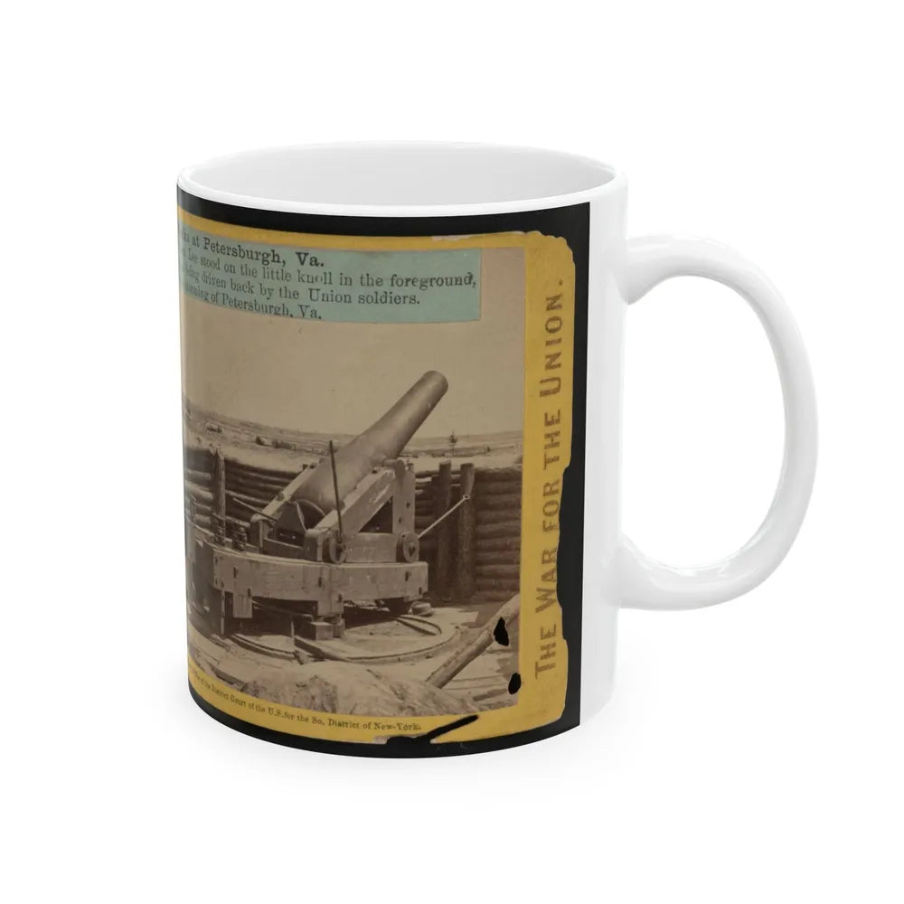 A Large Gun In The Rebel Works At Petersburgh (I.E. Petersburg), Va. (U.S. Civil War) White Coffee Mug-Go Mug Yourself