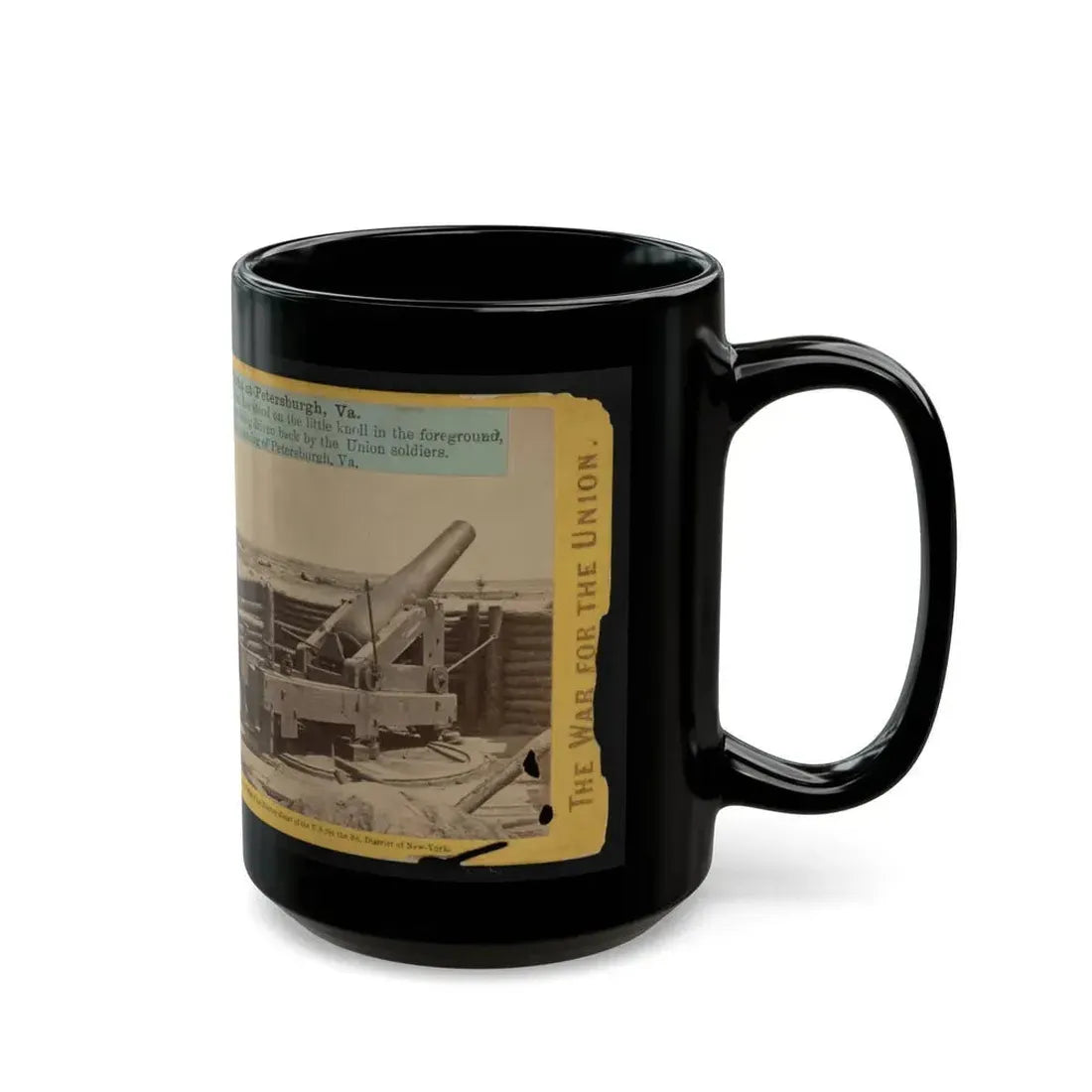 A Large Gun In The Rebel Works At Petersburgh (I.E. Petersburg), Va. (U.S. Civil War) Black Coffee Mug - Go Mug Yourself