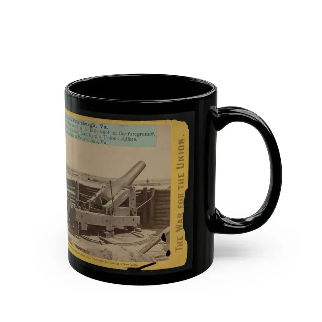 A Large Gun In The Rebel Works At Petersburgh (I.E. Petersburg), Va. (U.S. Civil War) Black Coffee Mug - Go Mug Yourself