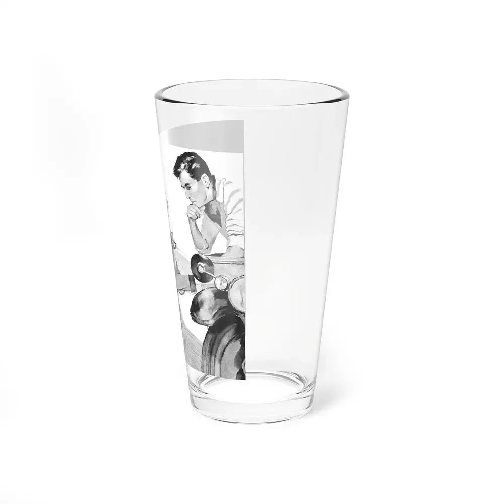 A Lesson For Elizabeth by R. E. Playfair, Woman's Illustrated magazine, 1954 (Magazine Illustration) Pint Glass 16oz - Go Mug Yourself