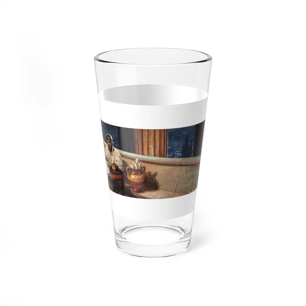 A Lesson with Da Vinci (Magazine Illustration) Pint Glass 16oz-Go Mug Yourself