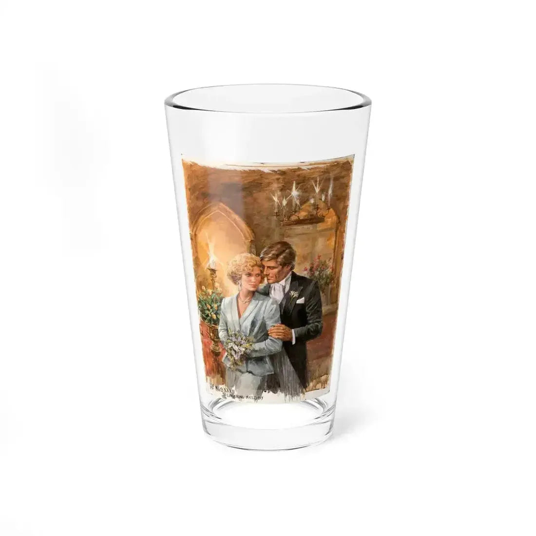 A Lingering Melody, Harlequin Presents 1062, Paperback Novel Cover, 1987 - Pint Glass 16oz 16oz - Go Mug Yourself