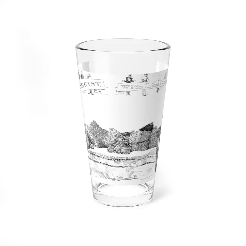 A Linguist with limitations (Magazine Illustration) Pint Glass 16oz-16oz-Go Mug Yourself