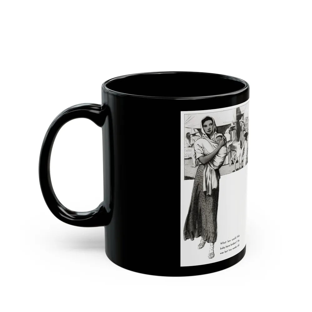 A Little Cap For Angel, The Delineator, October 1932 - Black Coffee Mug-Go Mug Yourself