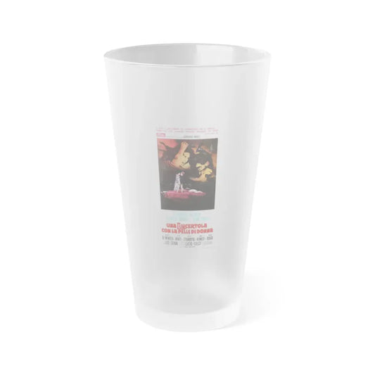 A LIZARD IN A WOMAN'S SKIN (ITALIAN) 1971 Movie Poster - Frosted Pint Glass 16oz 16oz Frosted - Go Mug Yourself