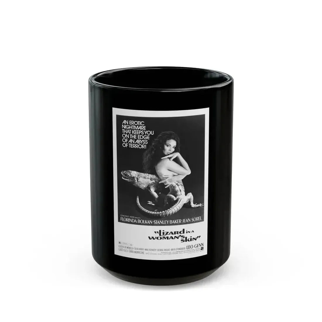 A LIZARD IN A WOMANS SKIN 1971 Movie Poster - Black Coffee Mug 15oz - Go Mug Yourself