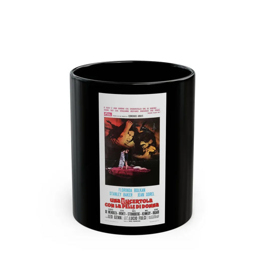 A LIZARD IN A WOMAN'S SKIN (ITALIAN) 1971 Movie Poster - Black Coffee Mug-11oz-Go Mug Yourself