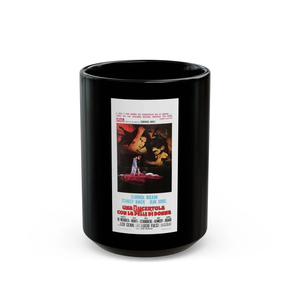 A LIZARD IN A WOMAN'S SKIN (ITALIAN) 1971 Movie Poster - Black Coffee Mug-15oz-Go Mug Yourself