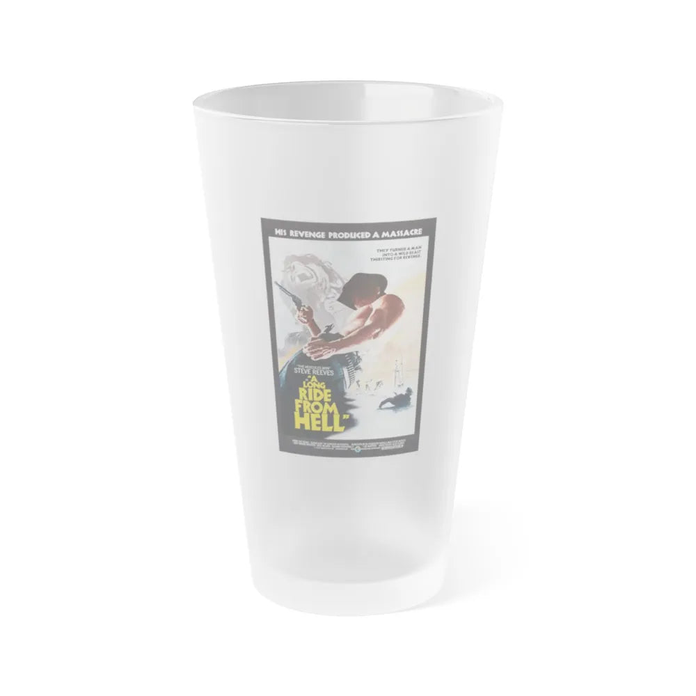 A LONG RIDE FROM HELL 1968 Movie Poster - Frosted Pint Glass 16oz-16oz-Frosted-Go Mug Yourself