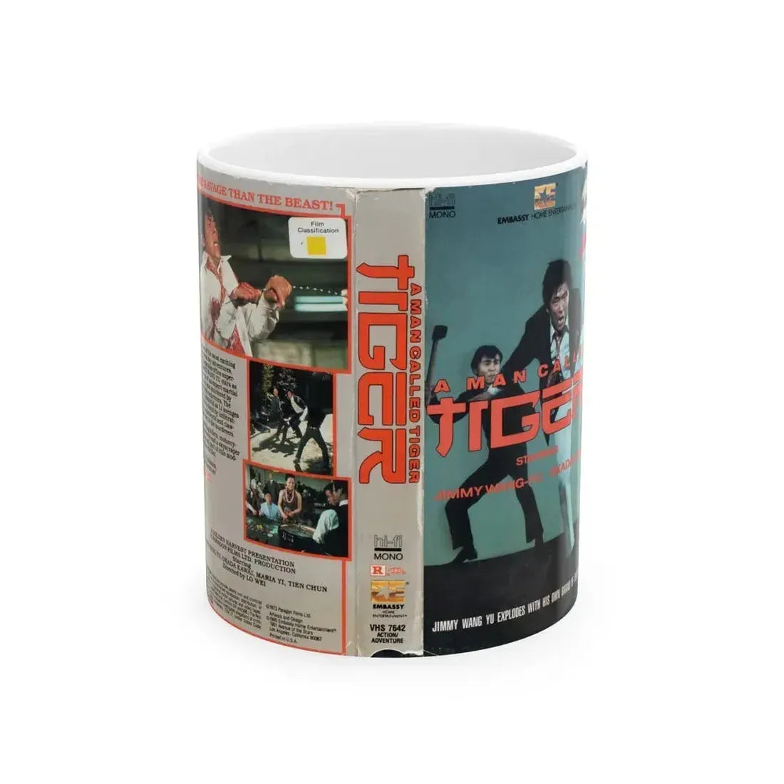 A MAN CALLED TIGER (VHS COVER) - White Coffee Mug 11oz - Go Mug Yourself