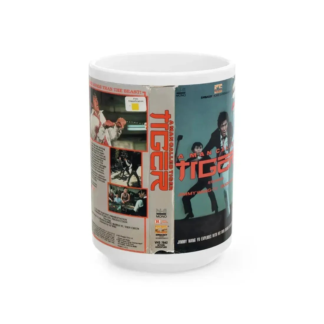 A MAN CALLED TIGER (VHS COVER) - White Coffee Mug 15oz - Go Mug Yourself