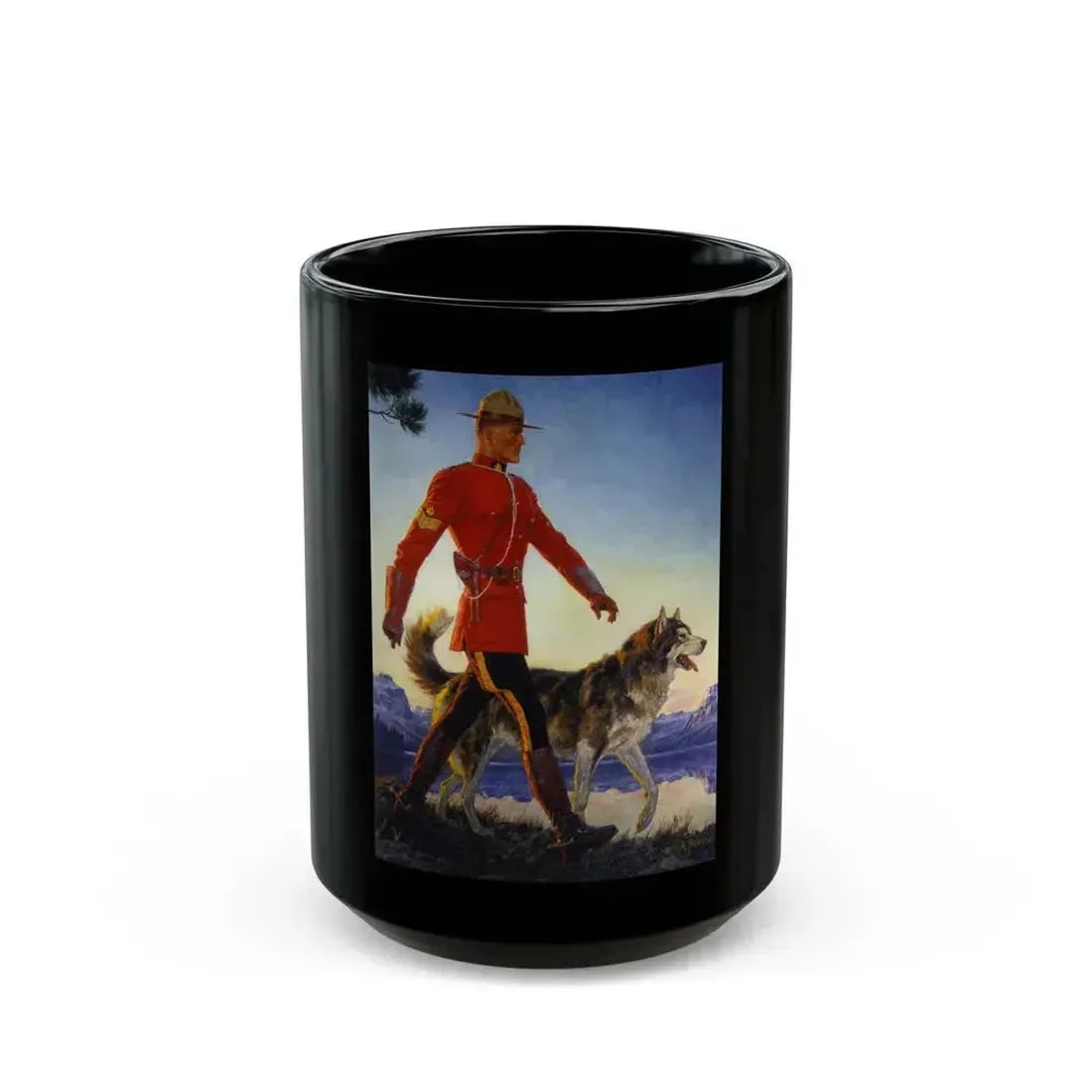 A Man & His Loyal Dog - Black Coffee Mug 15oz - Go Mug Yourself
