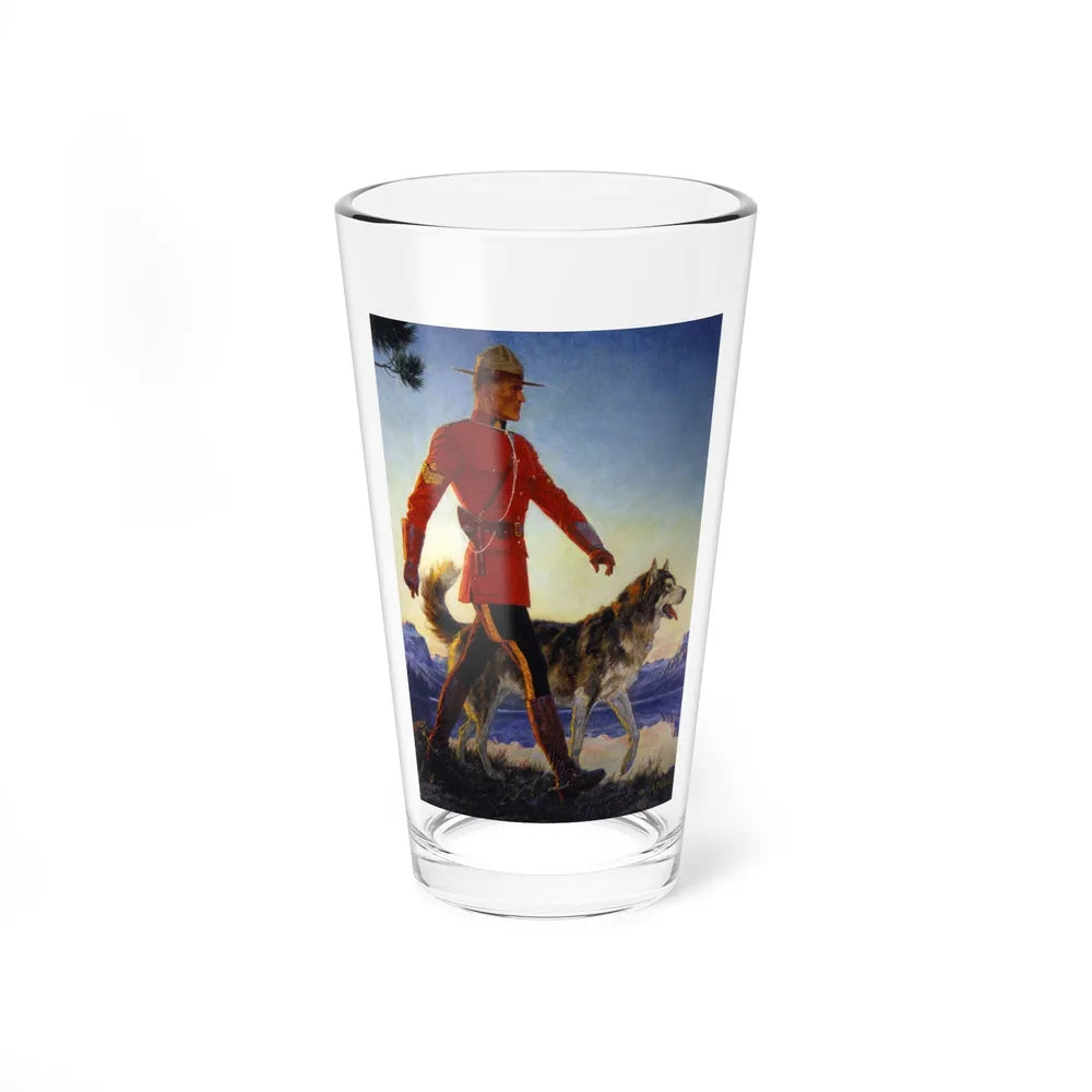 A Man & His Loyal Dog (Magazine Illustration) Pint Glass 16oz-16oz-Go Mug Yourself