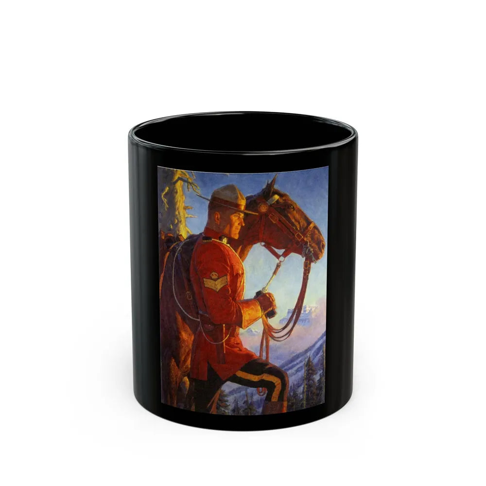 A Man & His Loyal Horse - Black Coffee Mug-11oz-Go Mug Yourself