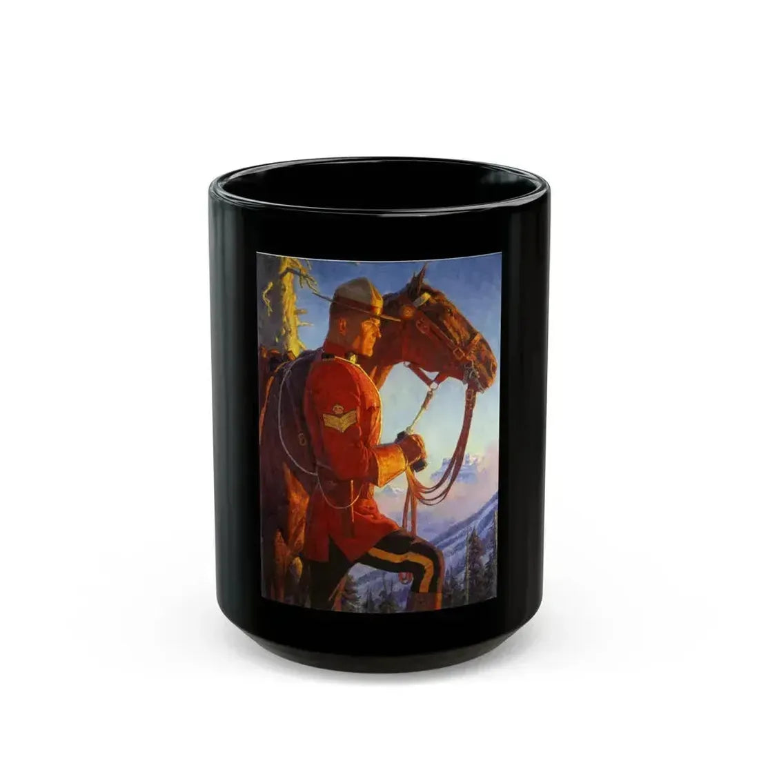 A Man & His Loyal Horse - Black Coffee Mug 15oz - Go Mug Yourself
