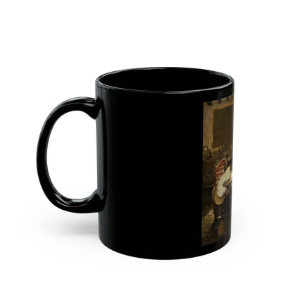 A Man Serenading a Woman, story illustration, August 1924 - Black Coffee Mug-Go Mug Yourself