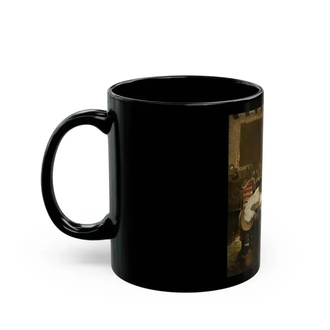 A Man Serenading a Woman, story illustration, August 1924 - Black Coffee Mug - Go Mug Yourself