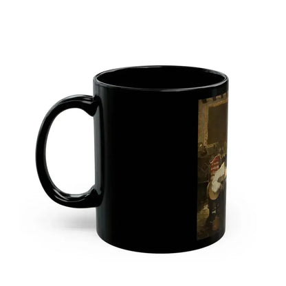A Man Serenading a Woman, story illustration, August 1924 - Black Coffee Mug - Go Mug Yourself