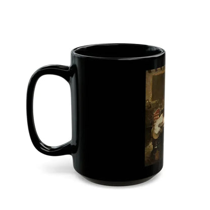 A Man Serenading a Woman, story illustration, August 1924 - Black Coffee Mug - Go Mug Yourself