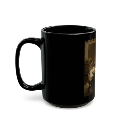 A Man Serenading a Woman, story illustration, August 1924 - Black Coffee Mug-Go Mug Yourself