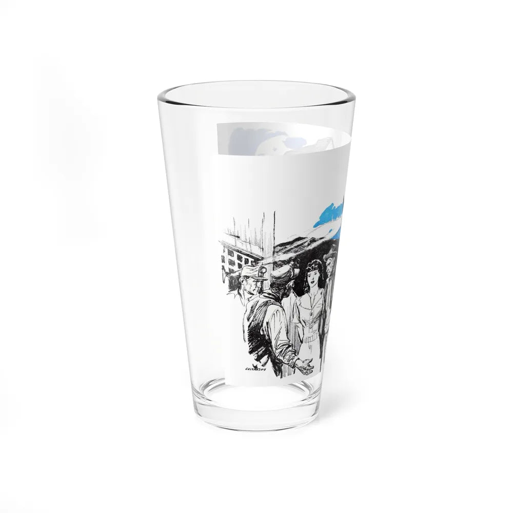 A Man with Nine Lives, Blue Book Magazine, February 1946 (Magazine Illustration) Pint Glass 16oz-Go Mug Yourself