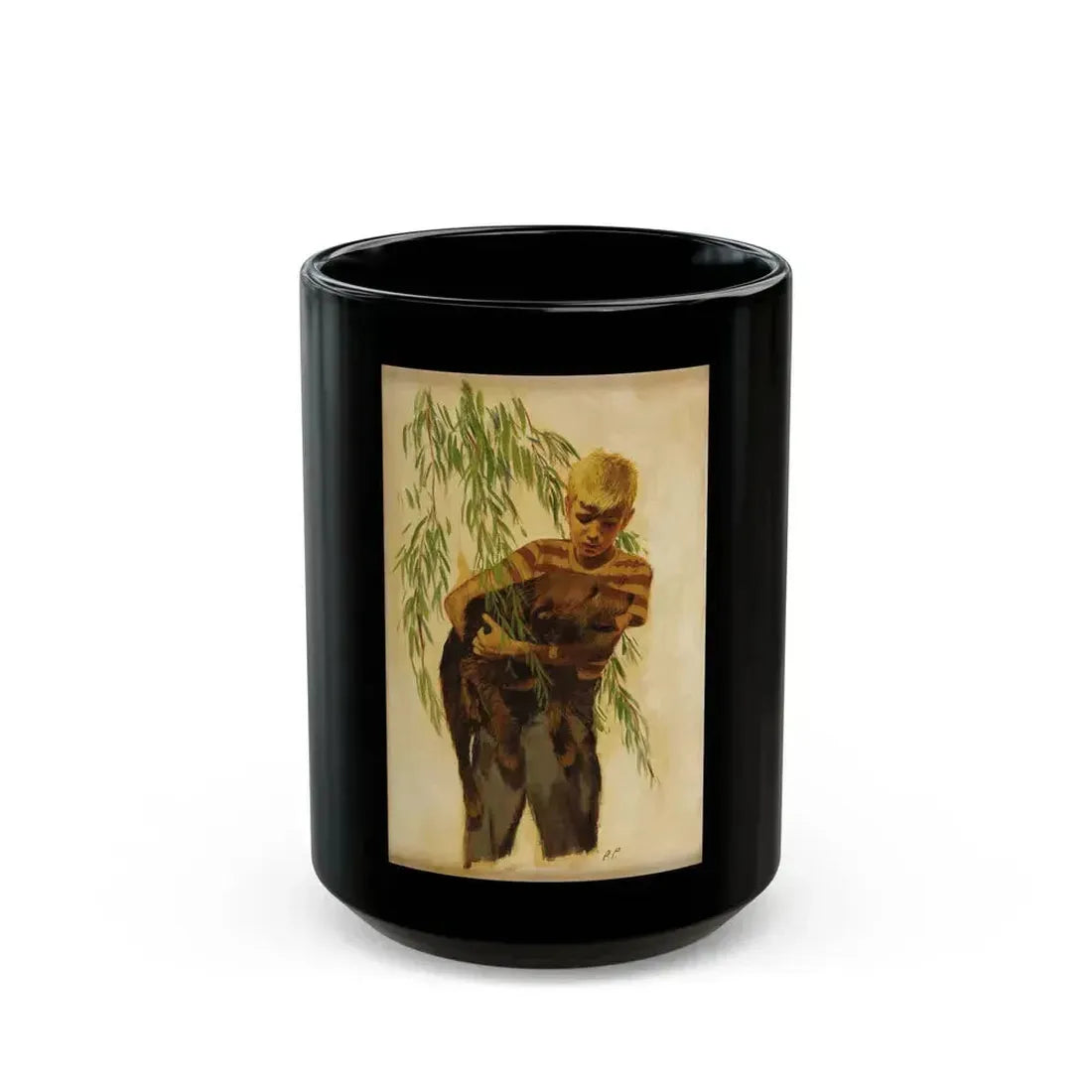 A Matter For Percival, Saturday Evening Post story illustration, February 18, 1950 - Black Coffee Mug 15oz - Go Mug Yourself