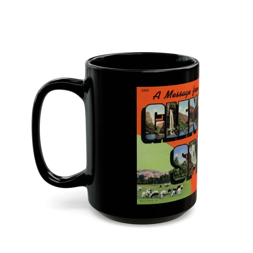 A message from Glenwood Springs Colorado (Greeting Postcards) Black Coffee Mug-Go Mug Yourself