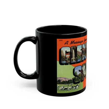 A message from Glenwood Springs Colorado (Greeting Postcards) Black Coffee Mug-Go Mug Yourself