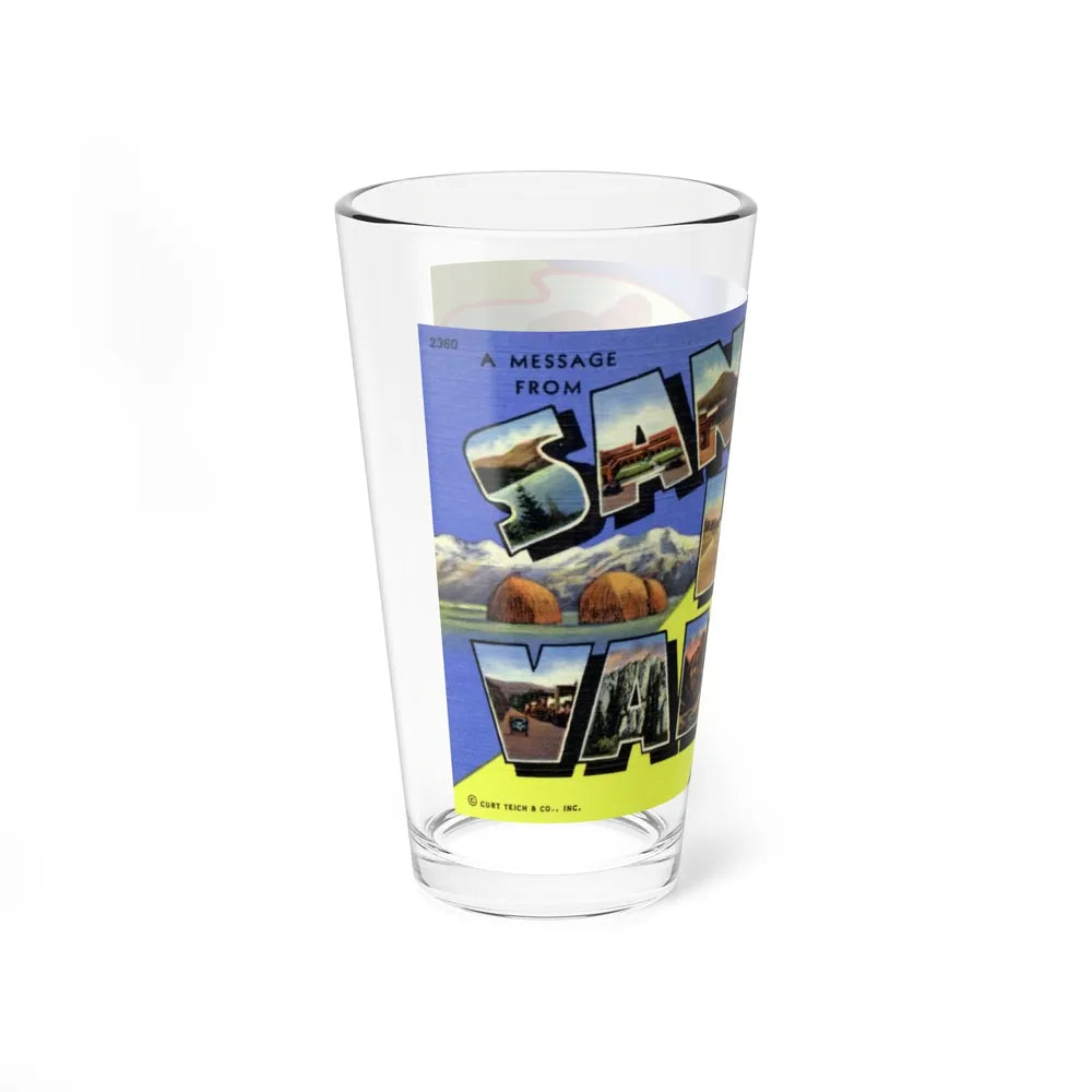 A message from San Luis Valley Colorado (Greeting Postcards) Pint Glass 16oz-Go Mug Yourself