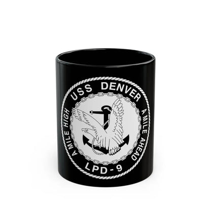 A Mile High USS Denver A Mile Ahead LPD 9 BW (U.S. Navy) Black Coffee Mug-11oz-Go Mug Yourself