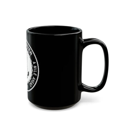 A Mile High USS Denver A Mile Ahead LPD 9 BW (U.S. Navy) Black Coffee Mug-Go Mug Yourself