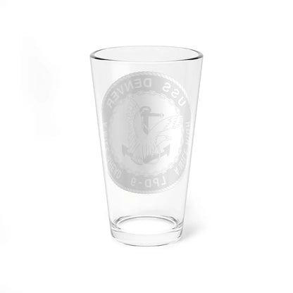 A Mile High USS Denver A Mile Ahead LPD 9 BW (U.S. Navy) Pint Glass 16oz-Go Mug Yourself