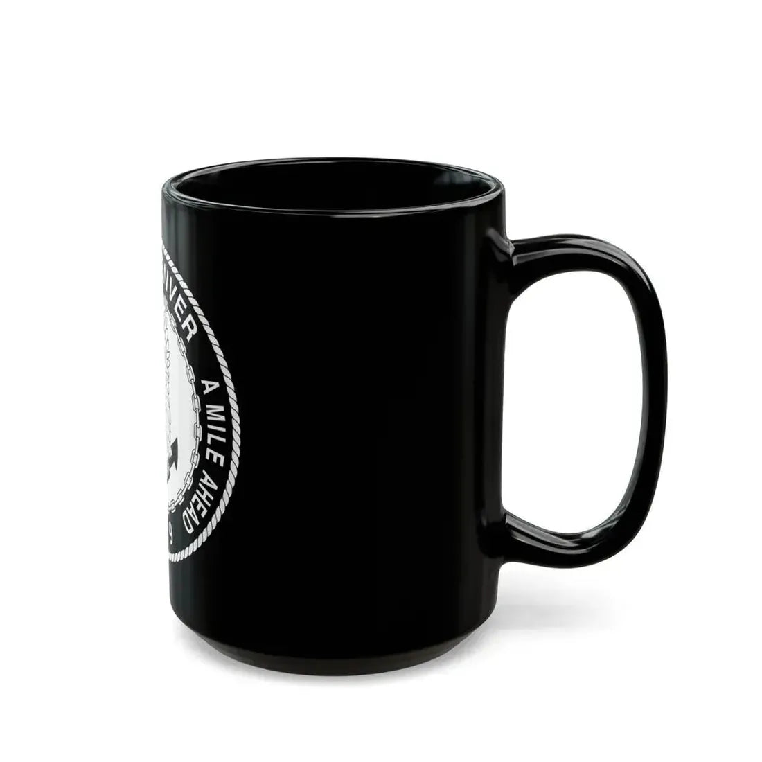A Mile High USS Denver A Mile Ahead LPD 9 BW (U.S. Navy) Black Coffee Mug - Go Mug Yourself