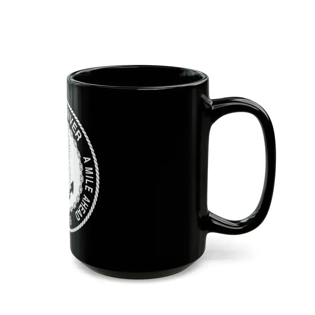 A Mile High USS Denver A Mile Ahead LPD 9 BW (U.S. Navy) Black Coffee Mug - Go Mug Yourself