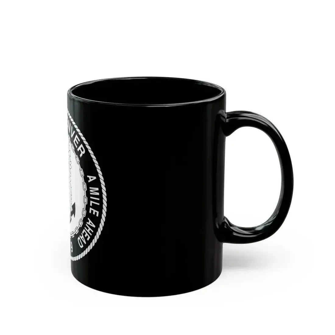 A Mile High USS Denver A Mile Ahead LPD 9 BW (U.S. Navy) Black Coffee Mug - Go Mug Yourself