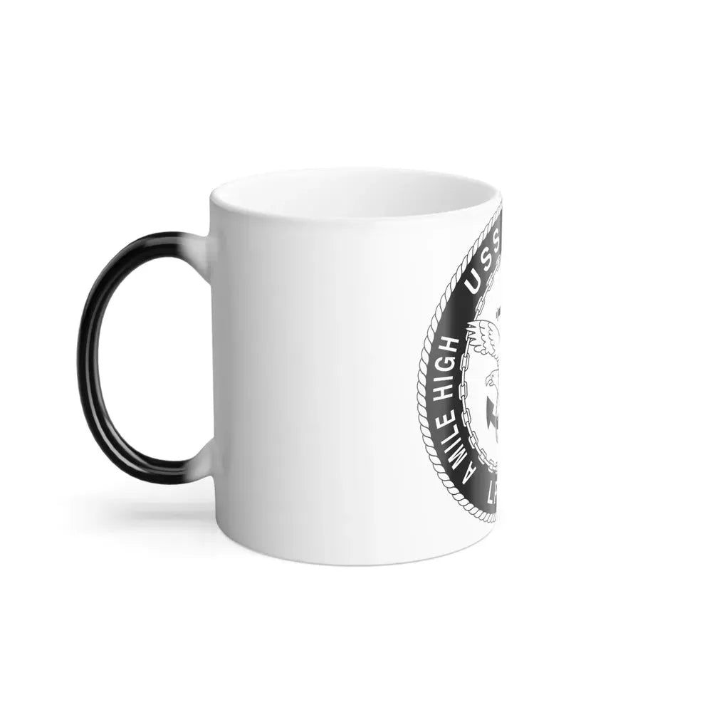 A Mile High USS Denver A Mile Ahead LPD 9 BW (U.S. Navy) Color Changing Mug 11oz - Go Mug Yourself