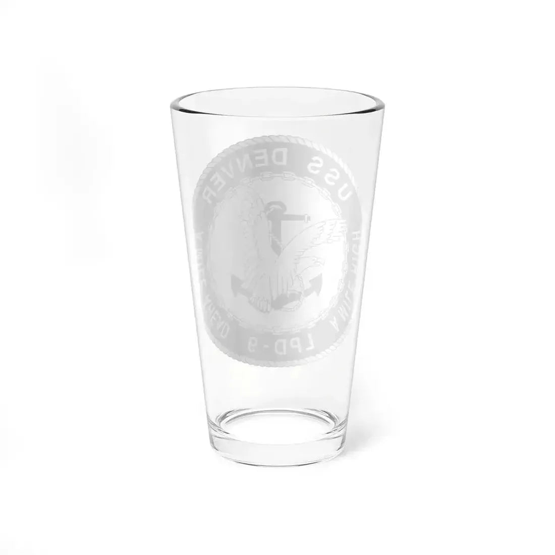 A Mile High USS Denver A Mile Ahead LPD 9 BW (U.S. Navy) Pint Glass 16oz - Go Mug Yourself