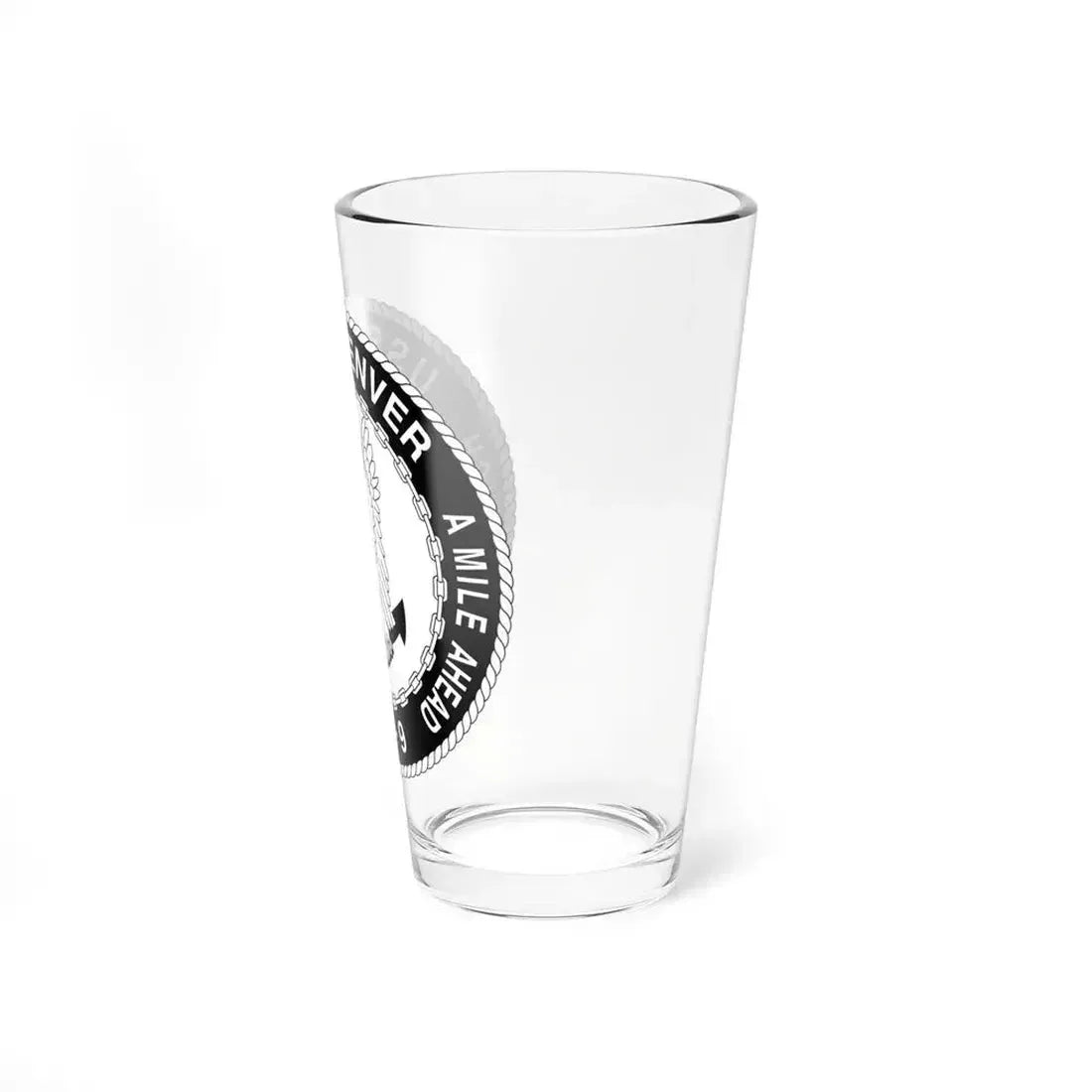 A Mile High USS Denver A Mile Ahead LPD 9 BW (U.S. Navy) Pint Glass 16oz - Go Mug Yourself