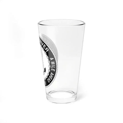 A Mile High USS Denver A Mile Ahead LPD 9 BW (U.S. Navy) Pint Glass 16oz - Go Mug Yourself