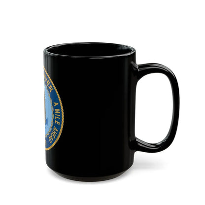 A Mile High USS Denver A Mile Ahead LPD 9 (U.S. Navy) Black Coffee Mug-Go Mug Yourself