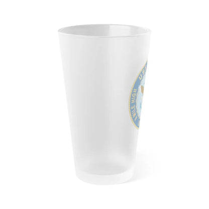 A Mile High USS Denver A Mile Ahead LPD 9 (U.S. Navy) Frosted Pint Glass 16oz-Go Mug Yourself