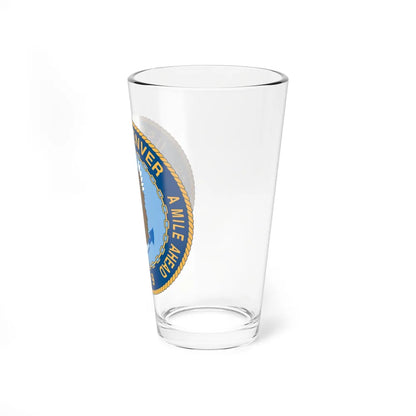 A Mile High USS Denver A Mile Ahead LPD 9 (U.S. Navy) Pint Glass 16oz-Go Mug Yourself