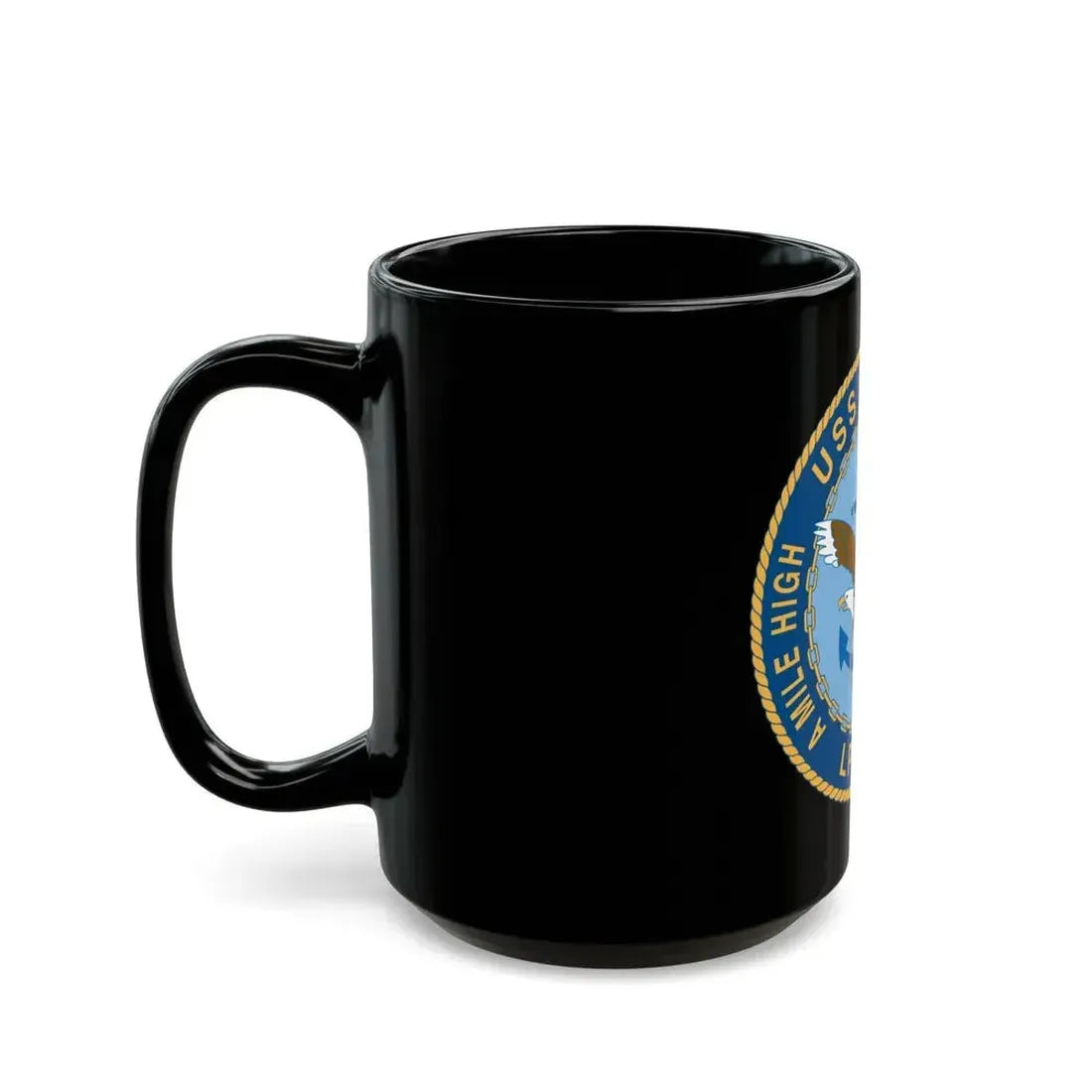 A Mile High USS Denver A Mile Ahead LPD 9 (U.S. Navy) Black Coffee Mug - Go Mug Yourself
