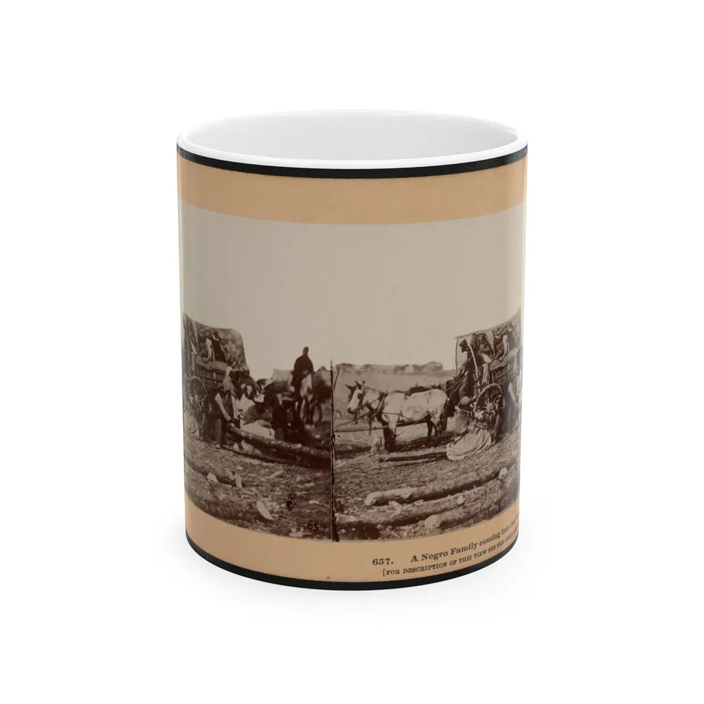 A Negro Family Coming Into The Union Lines (U.S. Civil War) White Coffee Mug-11oz-Go Mug Yourself