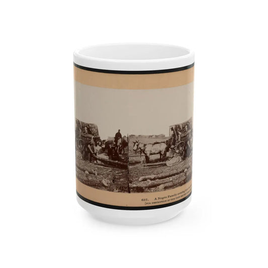 A Negro Family Coming Into The Union Lines (U.S. Civil War) White Coffee Mug-15oz-Go Mug Yourself