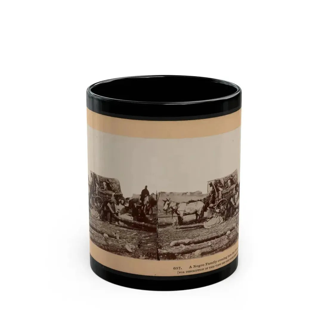 A Negro Family Coming Into The Union Lines (U.S. Civil War) Black Coffee Mug 11oz - Go Mug Yourself